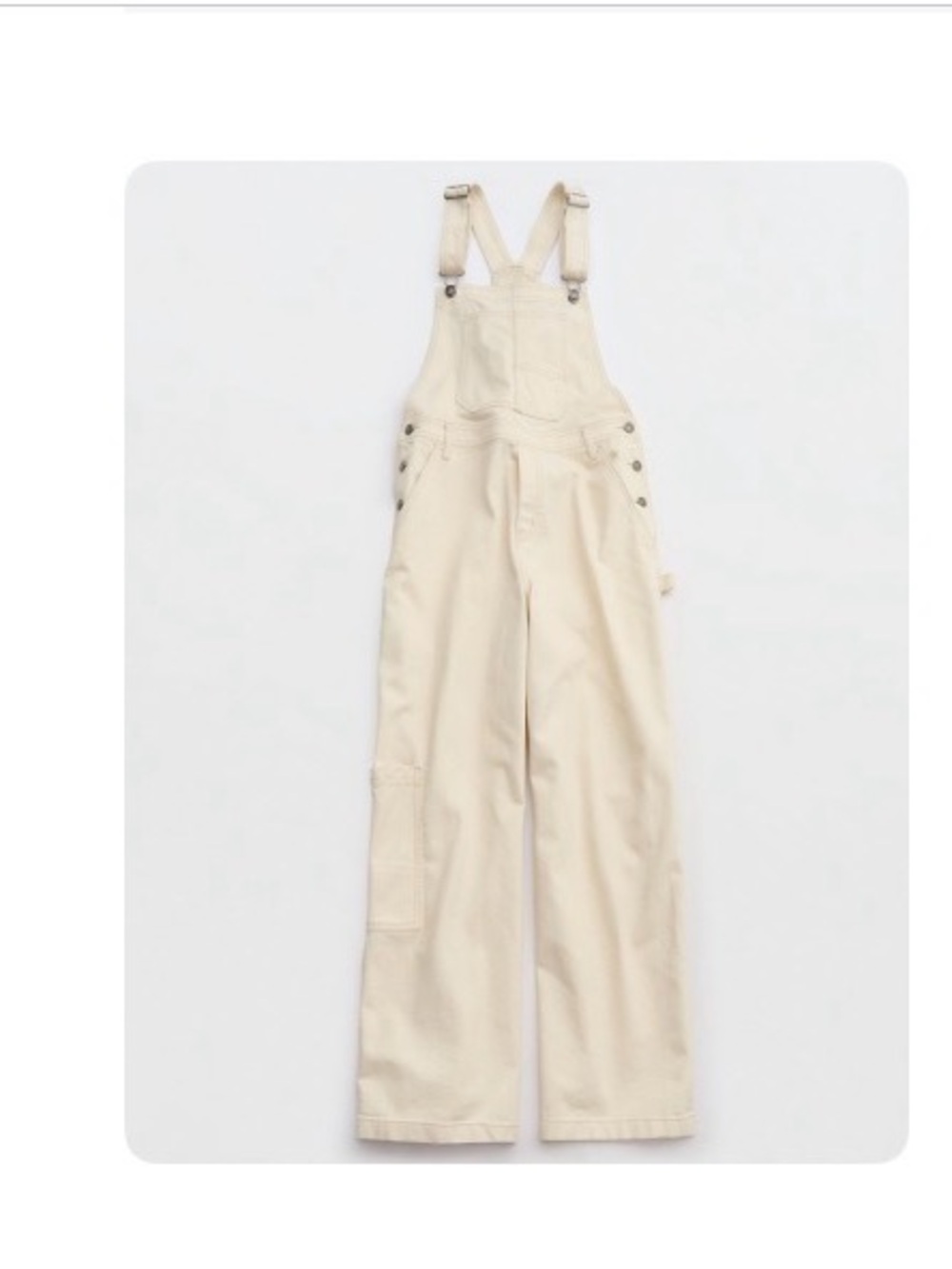 Aerie Boyish Cream Wide-Leg Overalls NWT
